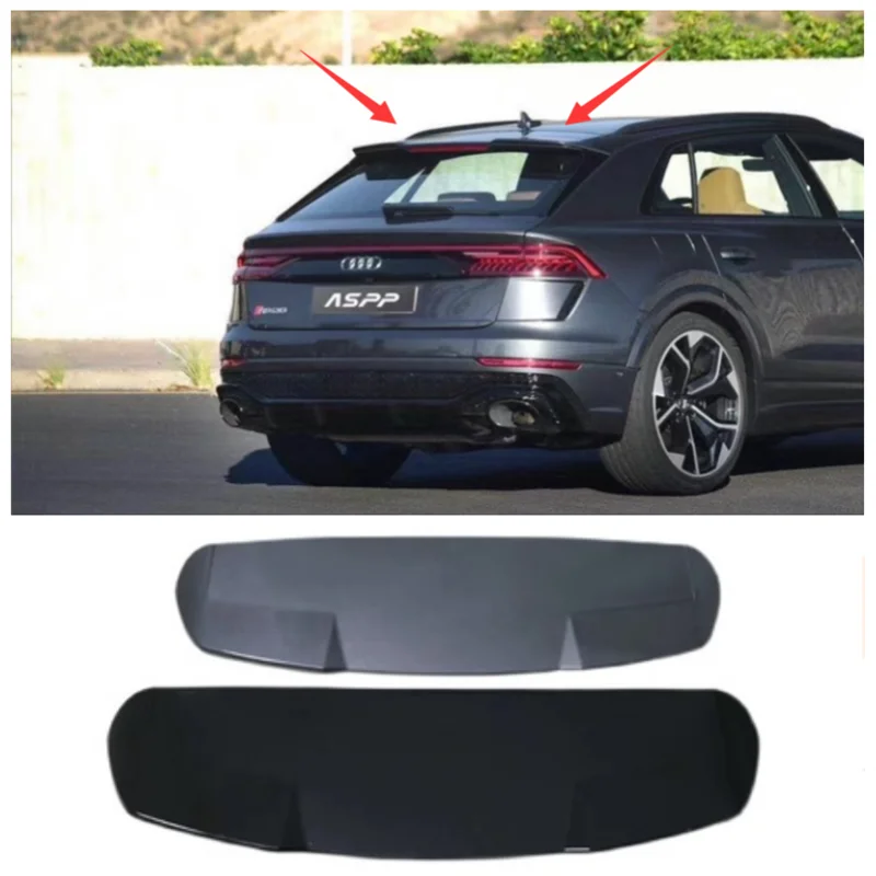 

High Quality ABS Paint & Carbon Fiber Rear Trunk Lip Roof Spoiler Top Wing Fits For Audi Q8 RSQ8 2019 2020 2021 2022