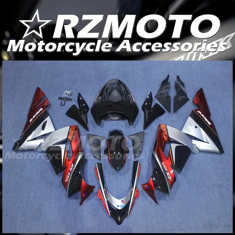 

Новый комплект обтекателей для цельного мотоцикла ABS, подходит для Kawasaki Ninja ZX-10R ZX10R 2004 2005 04 05, кузов красного и черного цвета