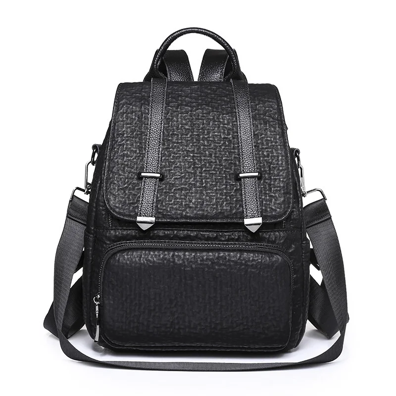 2022 new Korean backpack fashion Pu soft leather texture British college style schoolbag Backpack Travel Bag