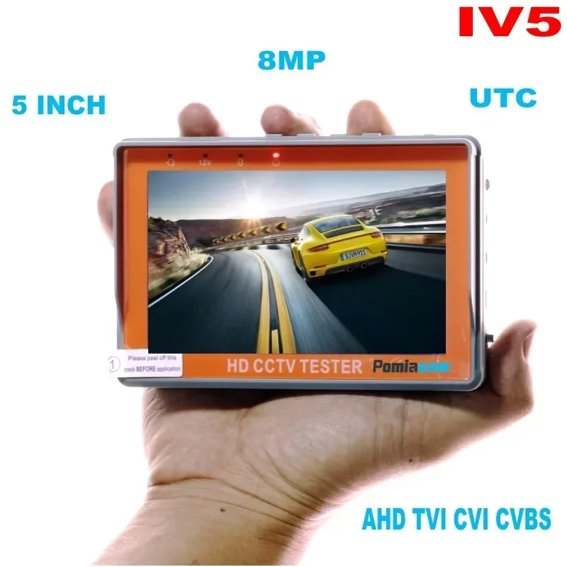 Фото Новый тестер видеонаблюдения IV5 5 дюймов AHD TVI CVI CVBS тестер камеры монитор 8MP портативный портативный стиль Поддержка UTP PTZ UTC RS485 800x480 №2