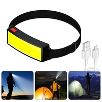 portable mini cob led headlight with 1000ma battery flashlight usb rechargeable headlamp outdoor camping headlight lighting