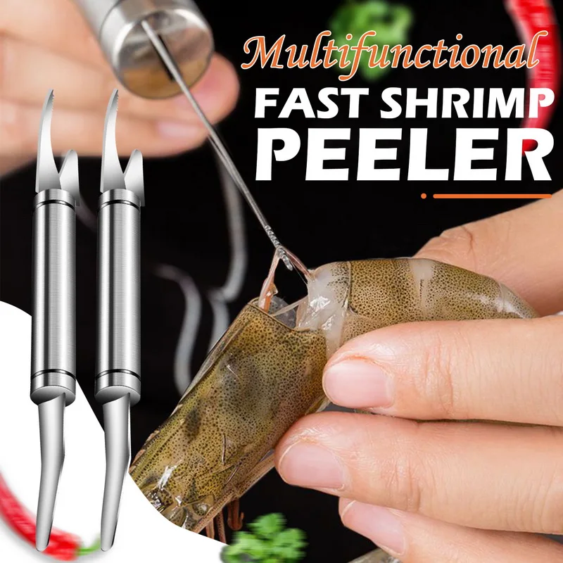 

Fast Shrimp Peeler Stainless Steel 6 In 1 Fish Knife Double-headed Shrimp Line Multifunction Cutting Fish Knife Kitchen Tool 1pc
