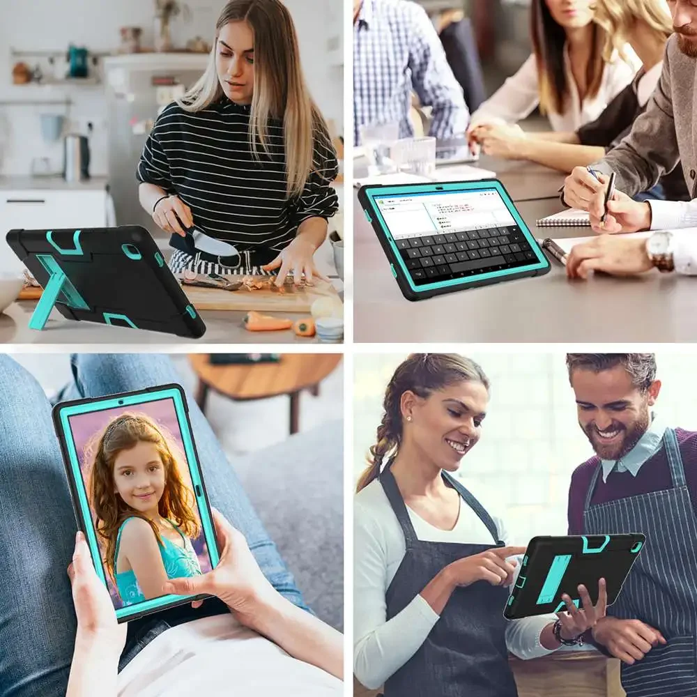 Чехол для Samsung Galaxy Tab A7 10,4 дюйма SM-T500 T505, силиконовый + поликарбонатный, противоударный, с подставкой, чехол для планшета Samsung SM-T503 T509 10,4 дюйма (art.: 3920d8ffcfeed) - 3920d8ffcfeed