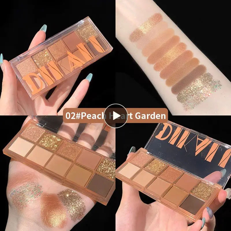 

Brighten Sparkling Eyes 10 Colors Eyeshadow Palette Eye Make-up Pallet Glitter Matte Eyeshadow Earth Color Eye Shadow