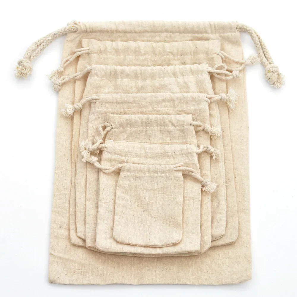 

Белые хлопковые мешки для хранения Merylover 5 шт.