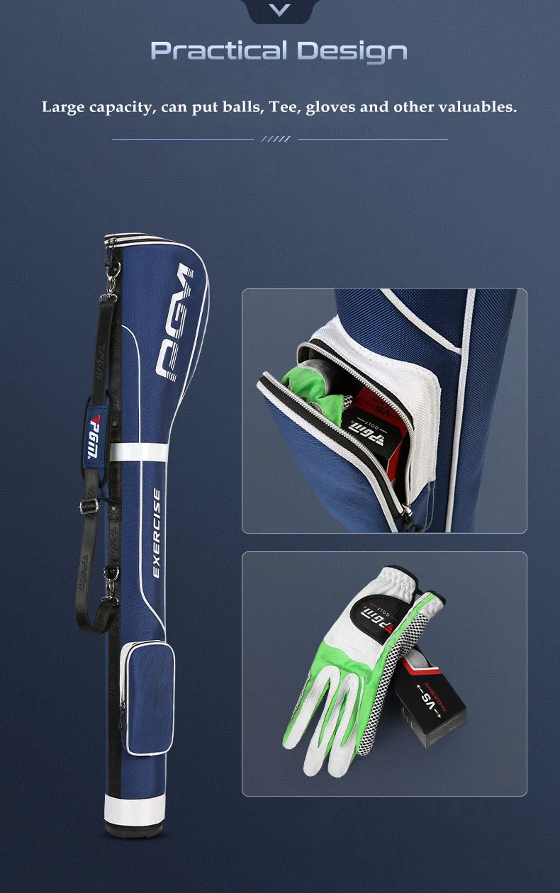 PGM Golf PU Bag Gun Package Bag Men's Women Lightweight Putter  Woods Irons Club Bag Large Capacity Can Hold 6-7 Clubs QIAB019