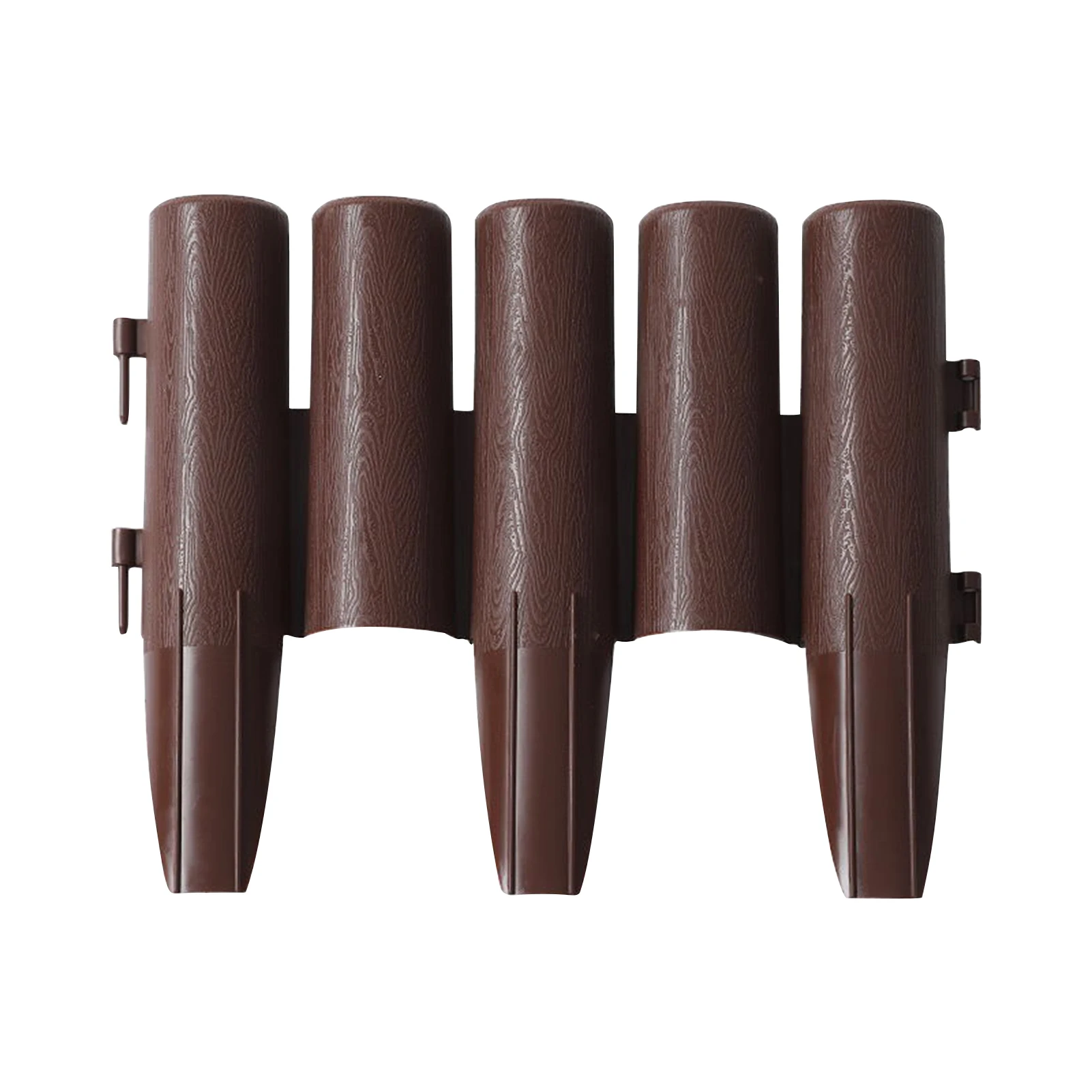 

5pcs Outdoor Grounding Mowing Garden Fence Lawn Edging DIY Wood Effect Palisade Easy Install Plant Border Flower Bed Accessories