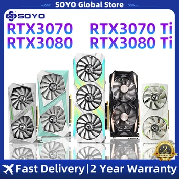 SOYO Graphics Card GTX 1660 Super RTX 2060 Super 3070 3060Ti 3080 NVIDIA 8GB Gaming GPU GDDR6 Video Cards Support Desktop GPU