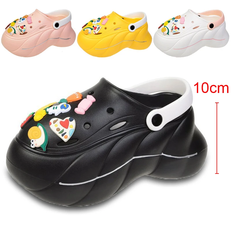 

Сандалии женские высотой 10 см, уличные шлепанцы на платформе, пляжные тапки на толстой подошве, обувь для сада, летние Тапочки