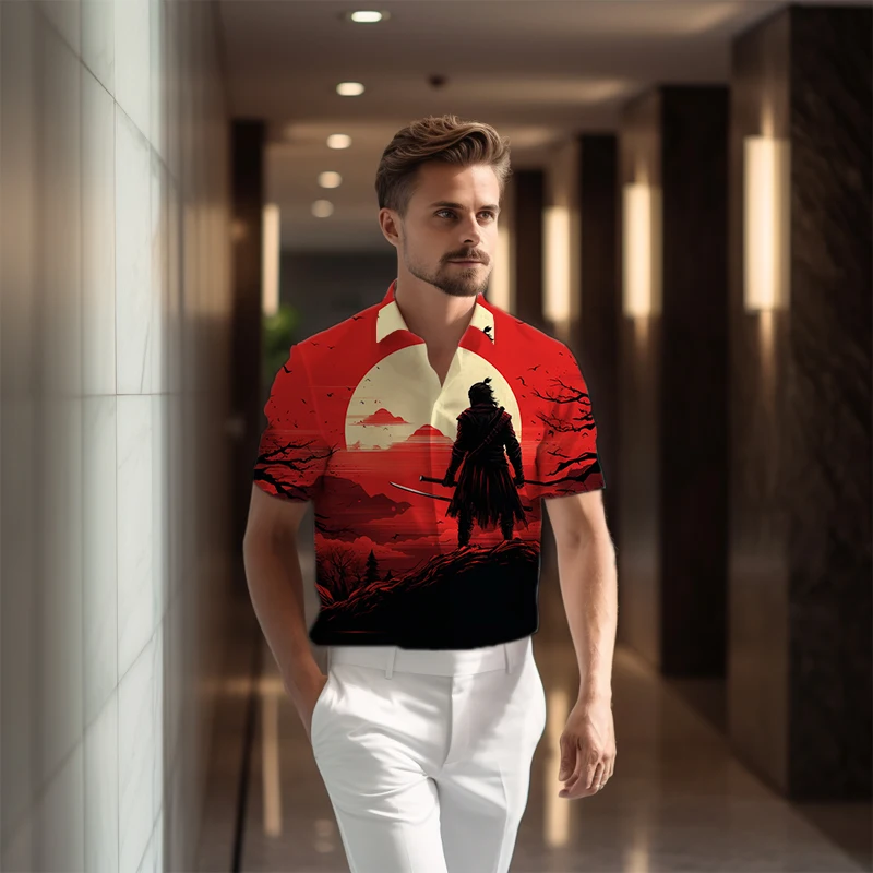 

Men's Fashion Casual Shirt Assassin 3d Printing Short Sleeve Shirt Simple Comfortable Shirt Summer Office Vacation Shirt