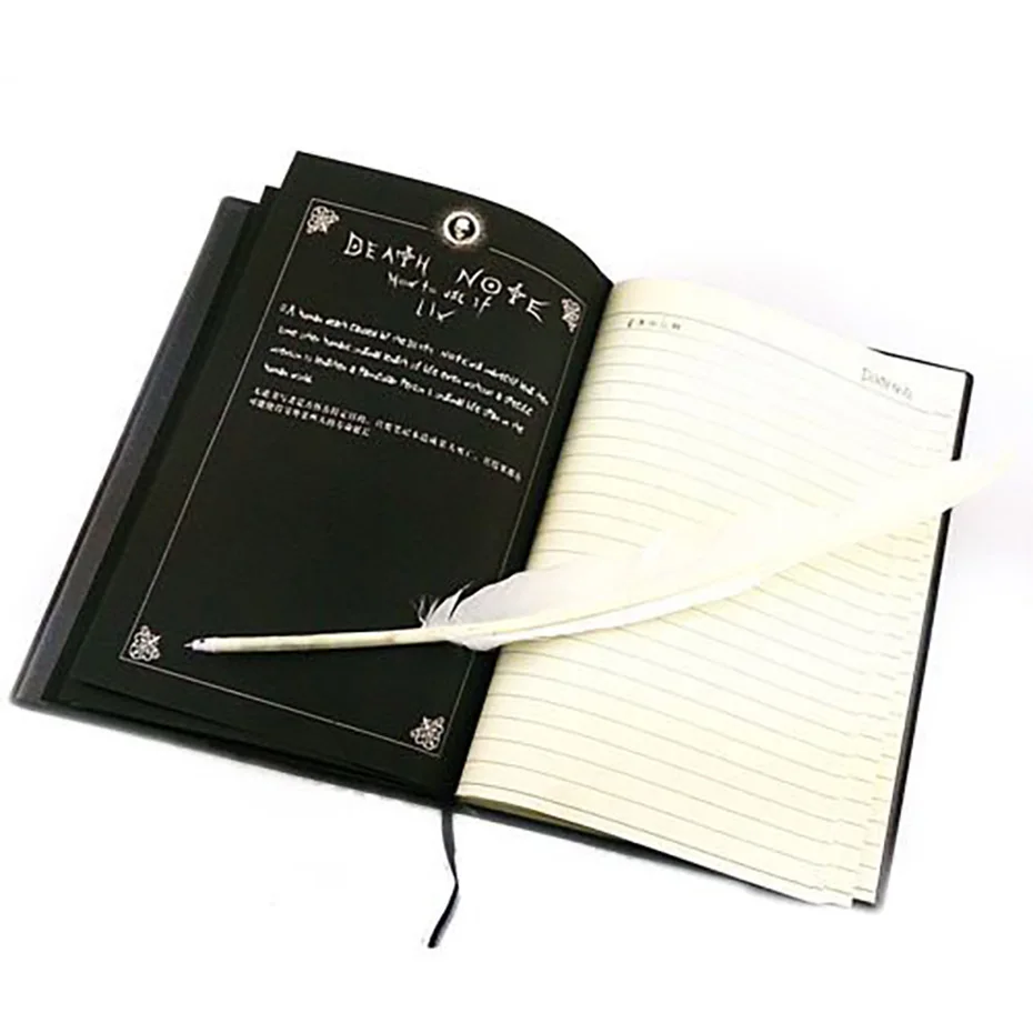 

Original Genuine Death Note Student Notebook Goose Feather with Feather Pen Night God Moon Deathnote Diary Hand Book