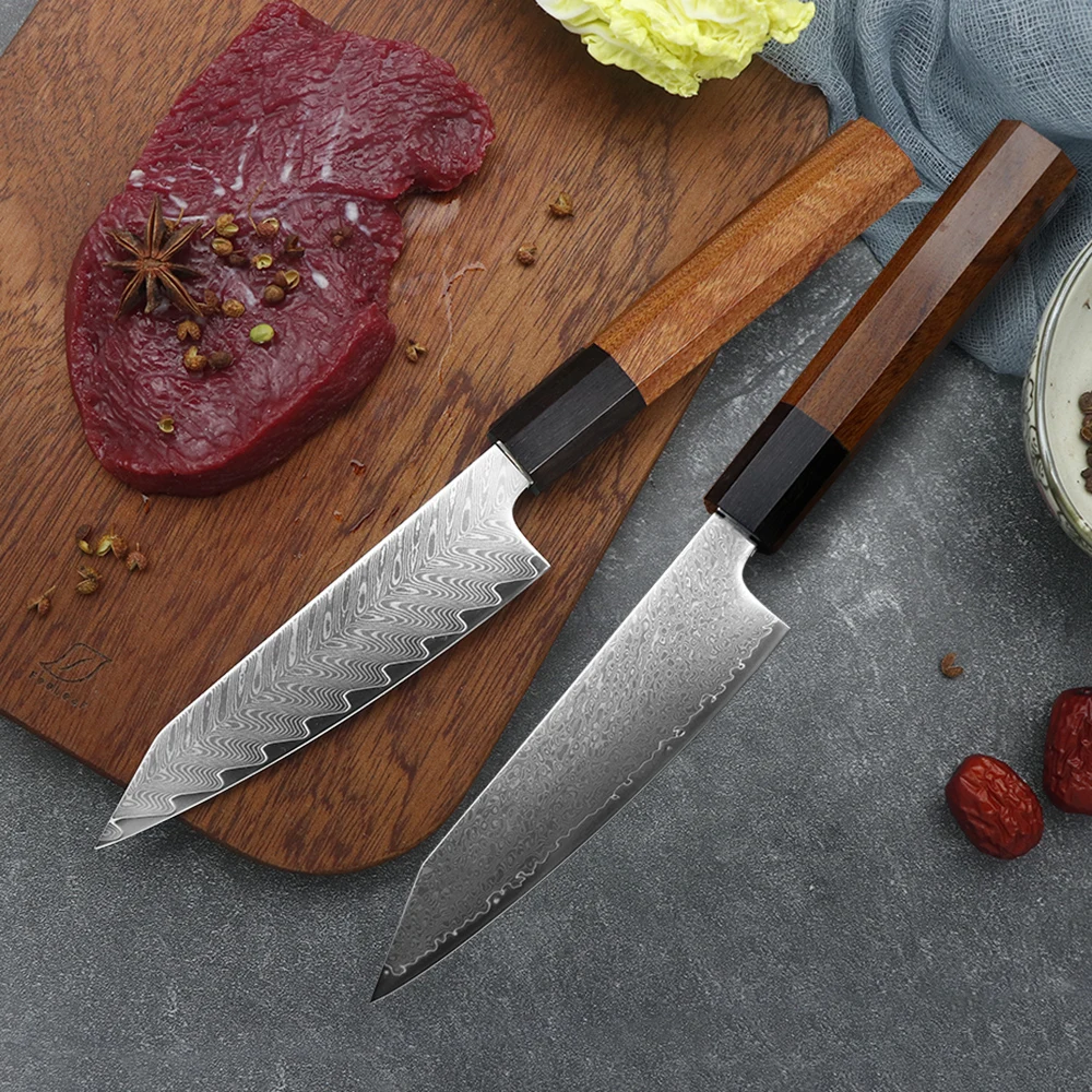 

Sharp 5 Inch Practical 67 Layer Damascus Steel Kitchen Knife Outdoor Camping Chef Santoku Utility Fruit Knife