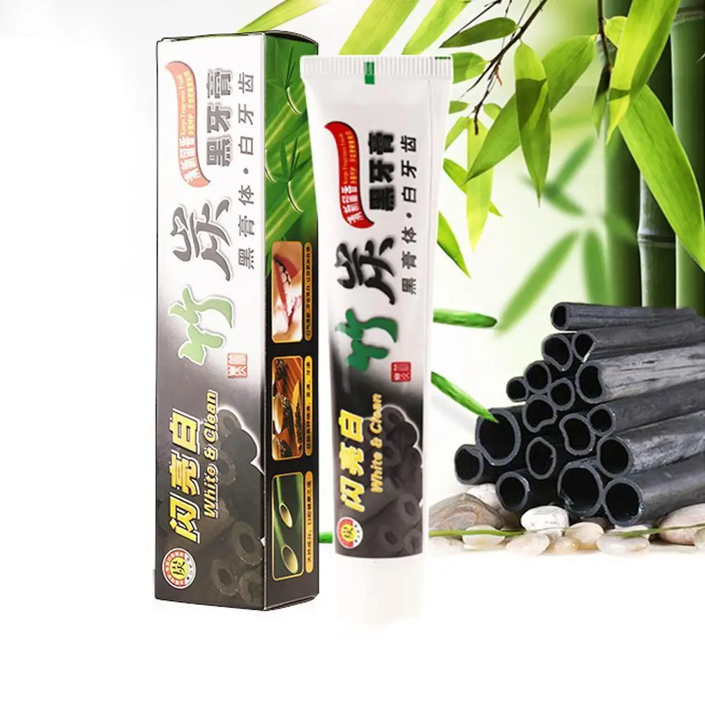 

100g Activated Charcoal Teeth Whitening Toothpaste Bamboo Dental Tooth Paste Black Care Whitener Natural Charcoal Teeth M9E0