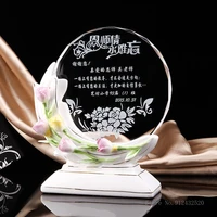 flower ceramic crystal trophy decoration custom authorization trophy creative gift to friends award souvenir home decor trophy