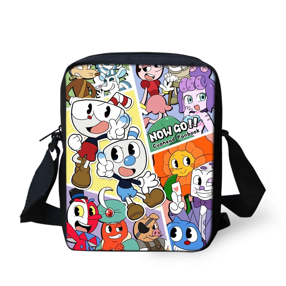 ADVOCATOR Cuphead Print Crossbody Bags for Kids Small Child Messenger Bag Customized Cartoon Mini Shoulder Bag Free Shipping