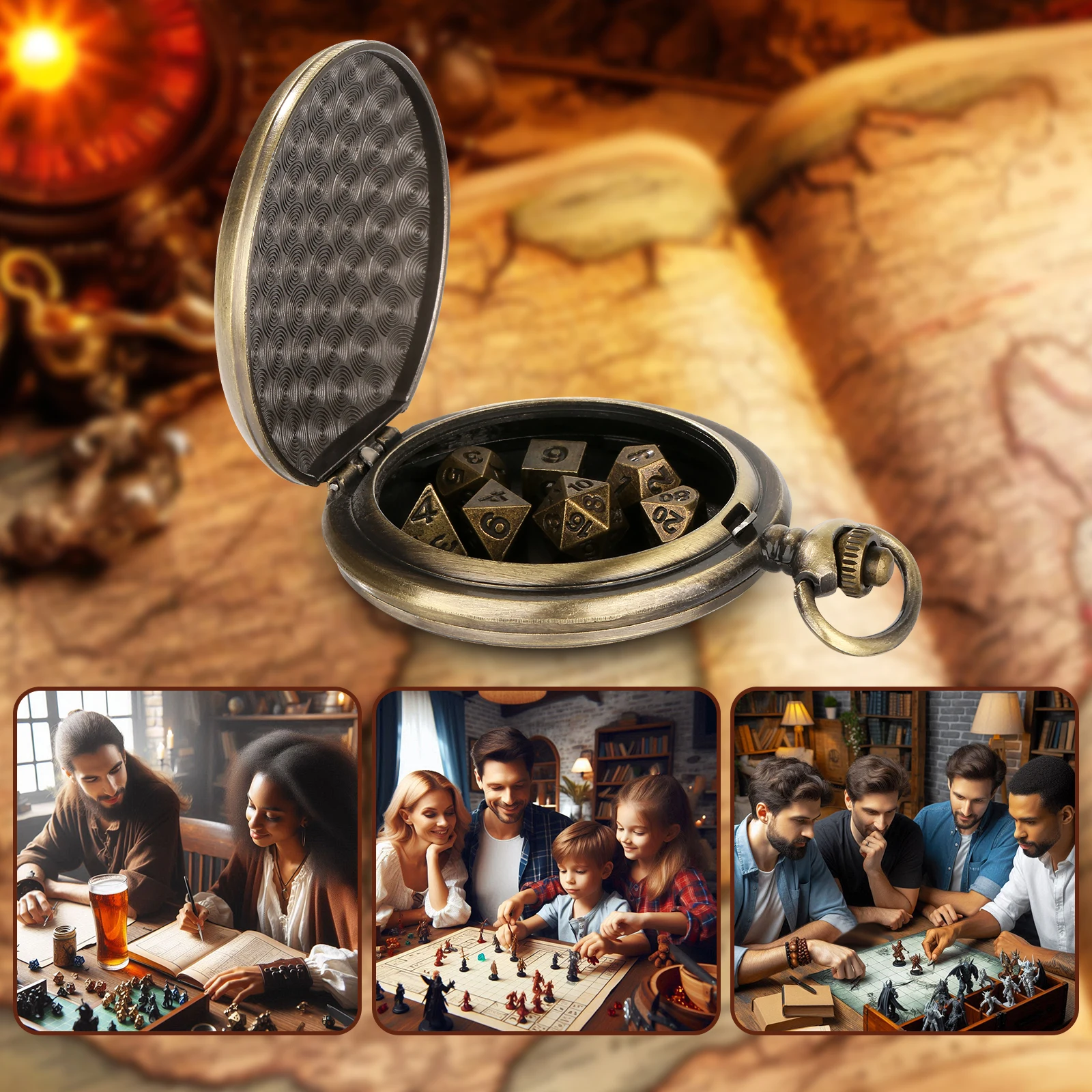 YISUYA Mini DND набор кубиков с карманным корпусом для часов 7 шт. многогранные