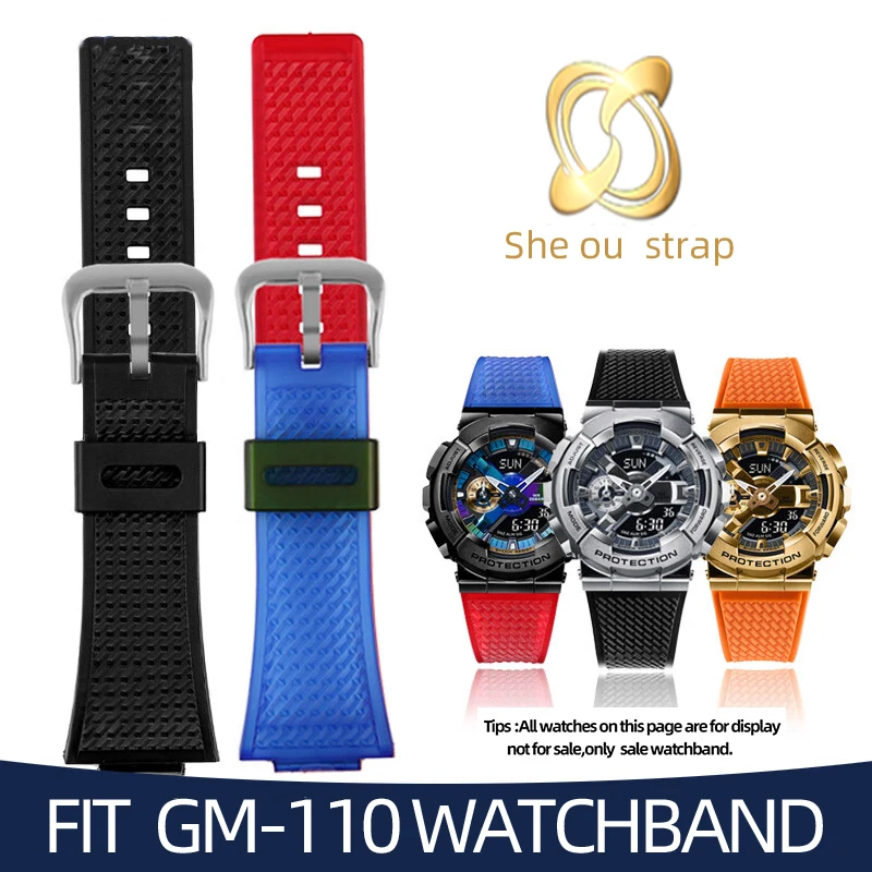 Ремешок силиконовый для часов черный оранжевый прозрачный белый браслет Casio G-SHOCK