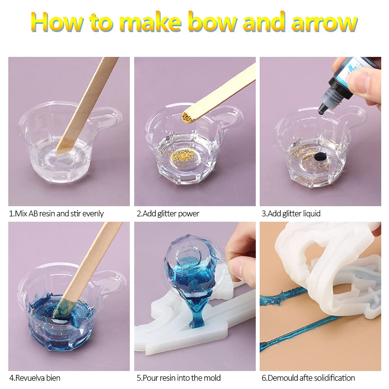 Набор силиконовых форм для лука и стрелы + 10 шт. резиновых лент рукоделия