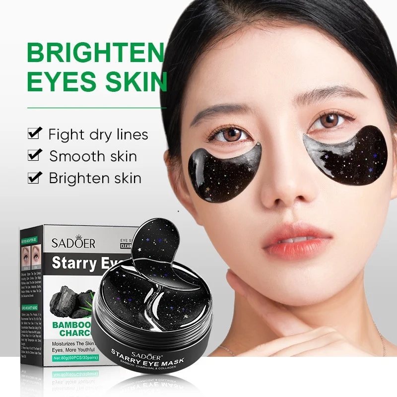 

60PCS Eye Masks Bamboo Charcoal Eye Patches Anti Wrinkles Anti Aging Lift Remove Dark Circles Collagen Under Eye Skin Care