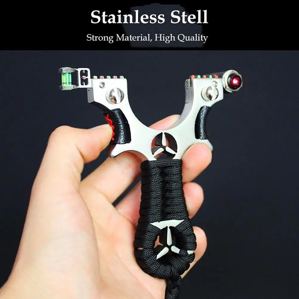 

Competitive Slingshot Outdoor With Rubber Band Anti-skid Stainless Steel Catapult Accessories