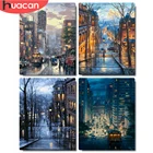 Картина маслом по номерам HUACAN, городская фотография, уникальный подарок, картина по номерам, уличный пейзаж для гостиной