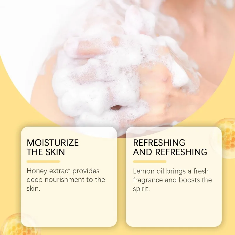 Мыло из медового лимонного масла Нежное очищающее мыло для смягчения мыла