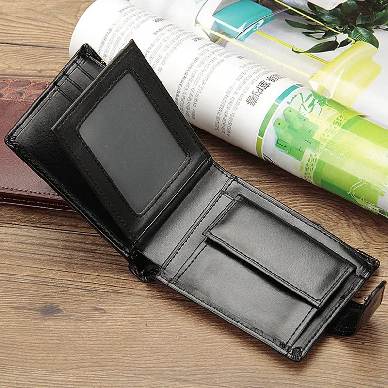New Wallet Men's Short Small Multifunctional Hand Card Holder Clutch PU Business Zipper Purse Fashion High-quality Casual