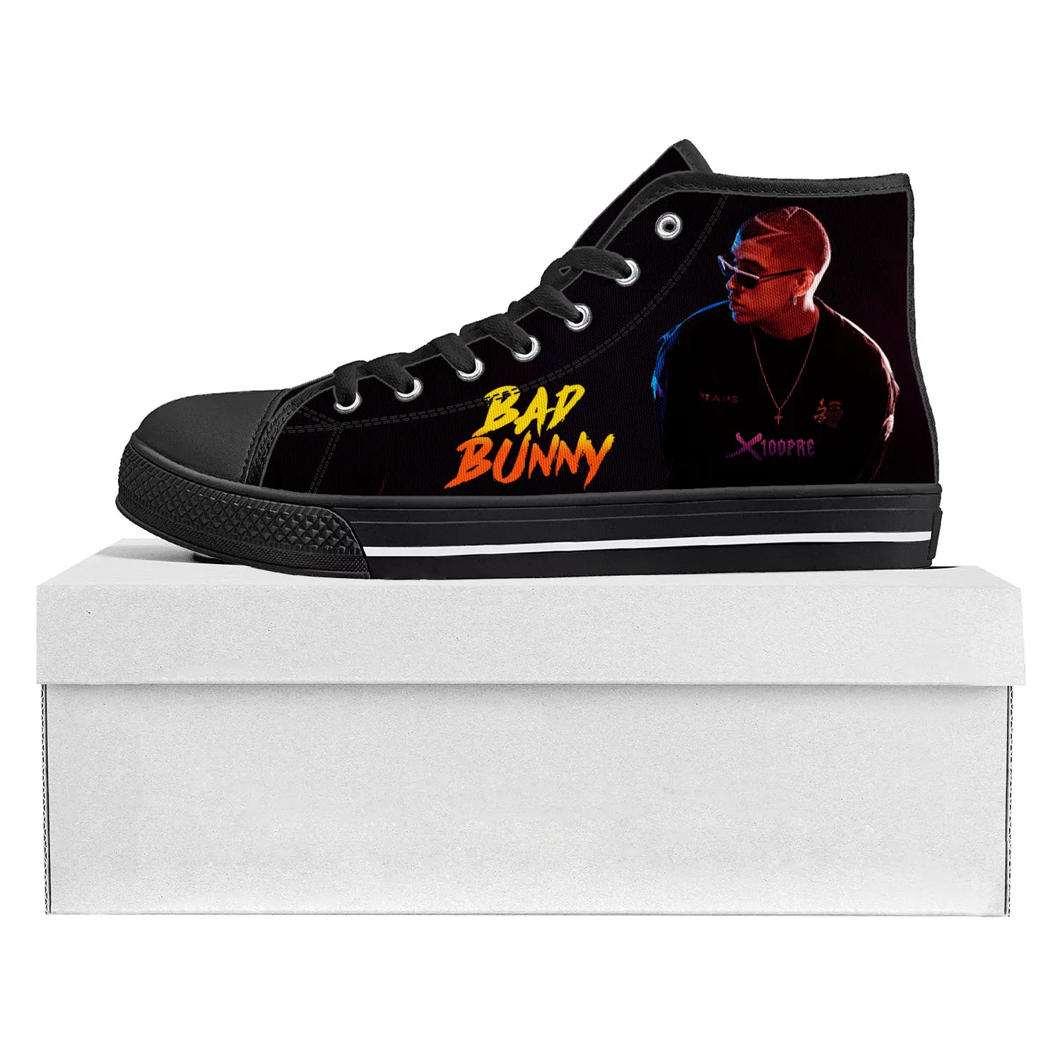 

Bad Bunny Hot Hip Hop Rapper High Top High Quality Sneakers Mens Womens Teenager Canvas Sneaker Casual Couple Shoes Custom Shoe