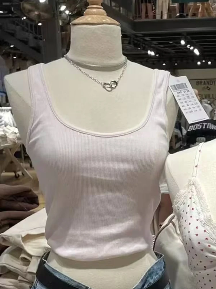 Майка женская в рубчик милый пикантный хлопковый базовый топ без рукавов