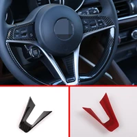 for alfa romeo giulia 2017 2018 2019 high quality abs black carbon fiber style steering wheel cover trim fit accessories