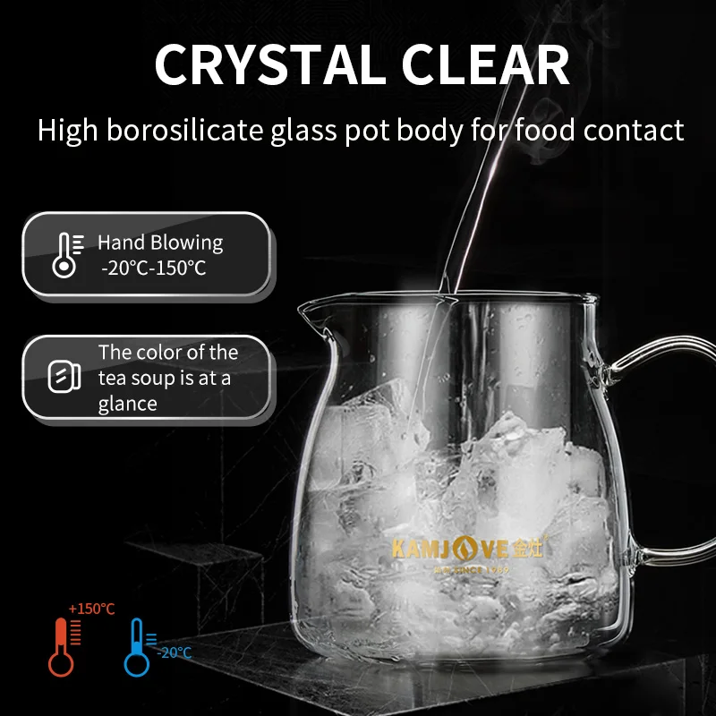 Чайник KAMJOVE стеклянный термостойкий 500 мл из нержавеющей стали