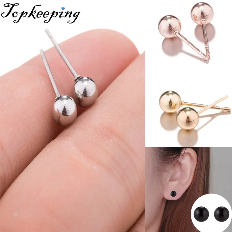 

Ball Stainless Steel Earrings for Women Fashion Hollow Ear Piercing Jewelry Wedding Studs Pendientes 1Pair