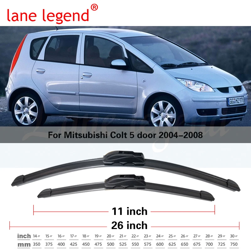 

Щетка стеклоочистителя автомобиля для Mitsubishi Colt, 5 дверей, 26 "+ 11" 2004-2008, автомобильные щетки дворников для лобового стекла, подходят для бокового штифта