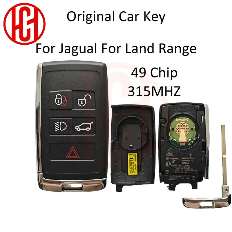 

Оригинальный автомобильный ключ 49 чипов 315 МГц 5 кнопок Smart Key для Land Rover Range Rover LR2 LR4 Jaguar F-Pace F-Type XE XF XJ после 2018 г.