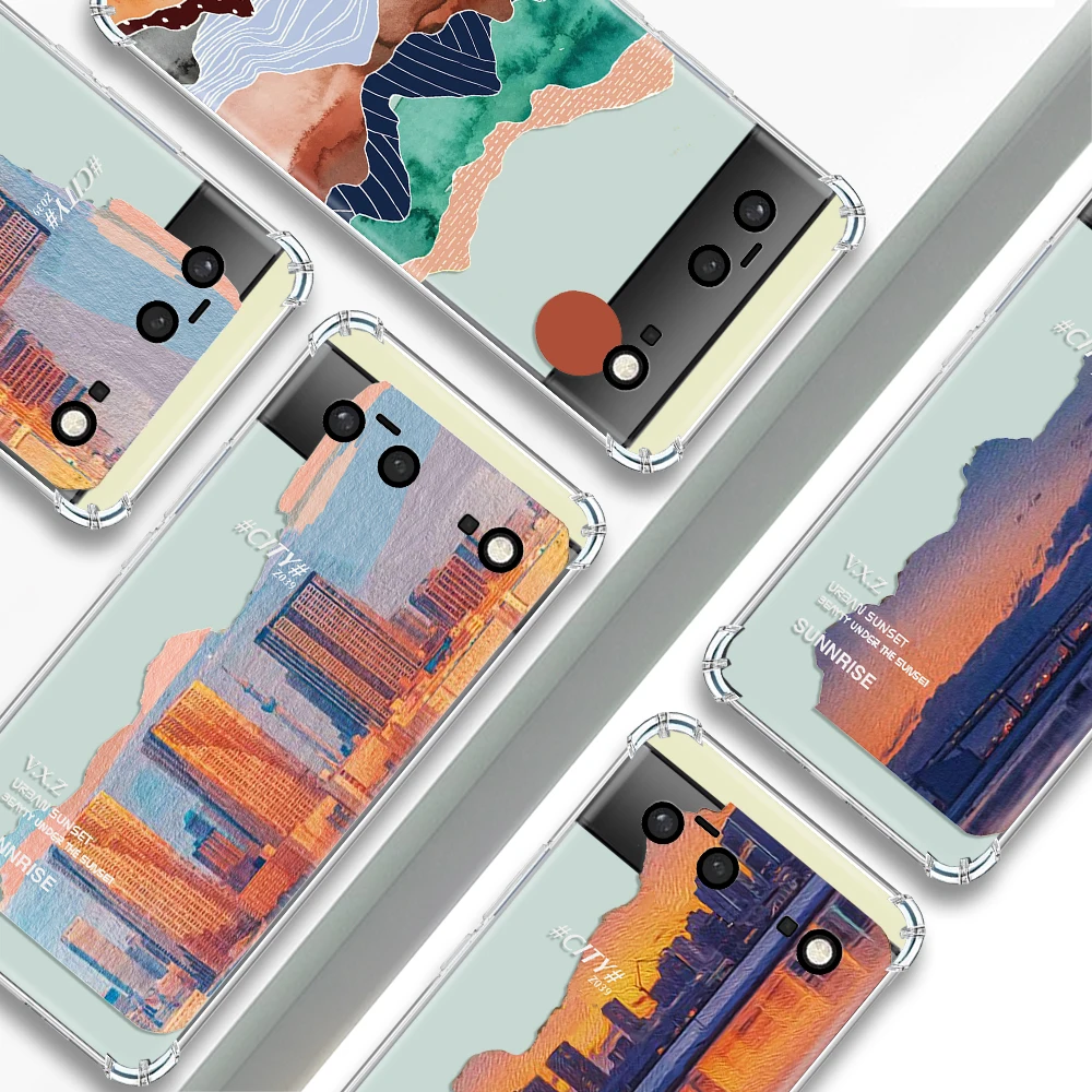 

Landscape Scenery Shockproof Soft Case for Google Pixel 7a 6a 7 6 Pro Clear TPU Phone Back Cover for Pixel 7Pro Cases Fundas