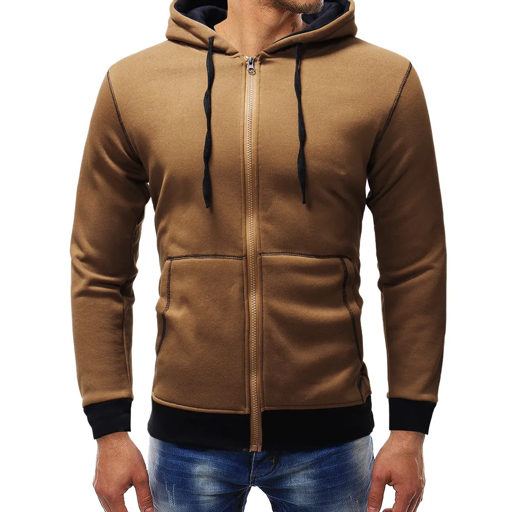

ZNG 2020 Men's hoodies streetwear Autumn Winter Men's sweatshirt Casual Zipper Long Sleeve Fleece Male Hoodie Top sudadera