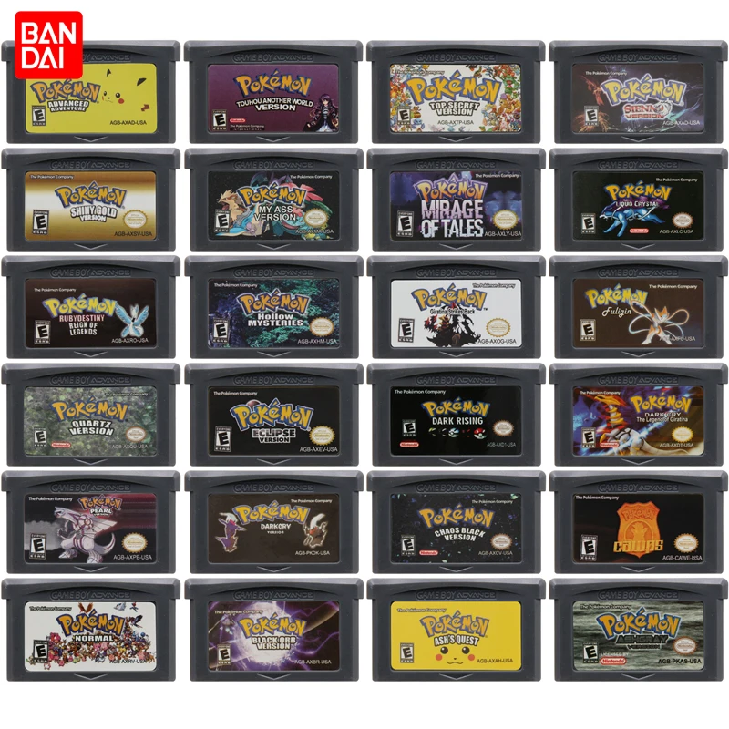 GBA Game Cartridge 32 Bit Video Game Console Card Pokemon Series AshGray Dark Rising Liquid Crystal My Ass Pearl for GBA/SP/DS