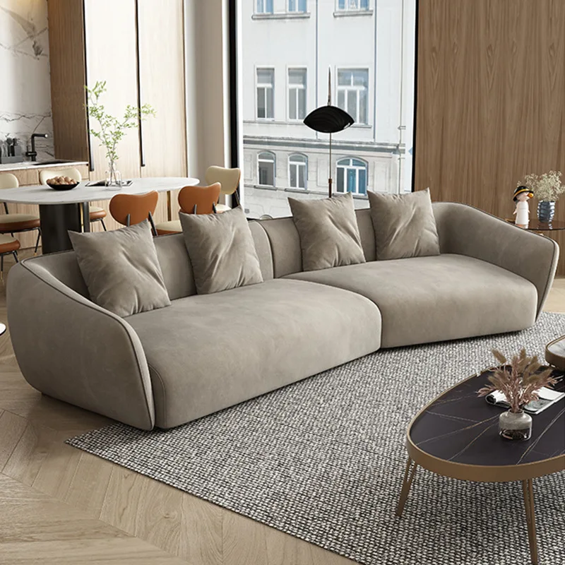 

Italian style wash free technology fabric sofa, Nordic minimalist living room corner, noble princess curved designer, quiet styl