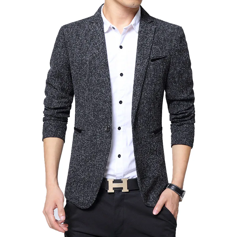 

New Men's Blazer Fashion British Style Male Slim Fat 5XL Thin Casual Blazer Men Coat Brand Outwear Blusa Masculina