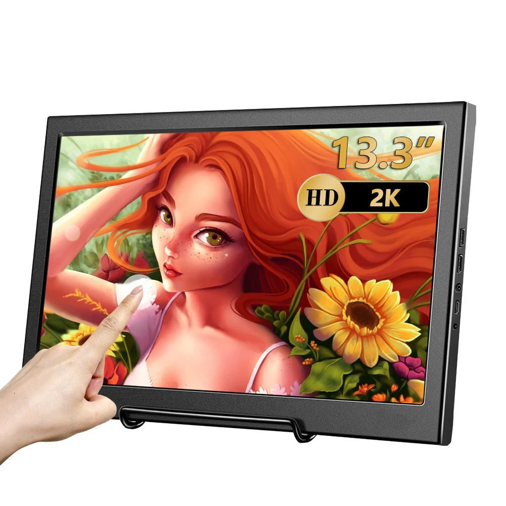 

Portable Monitor 13.3 inch 2560X1440P compatible computer touch panel screen Display suitable for PS4 xbox series raspberry