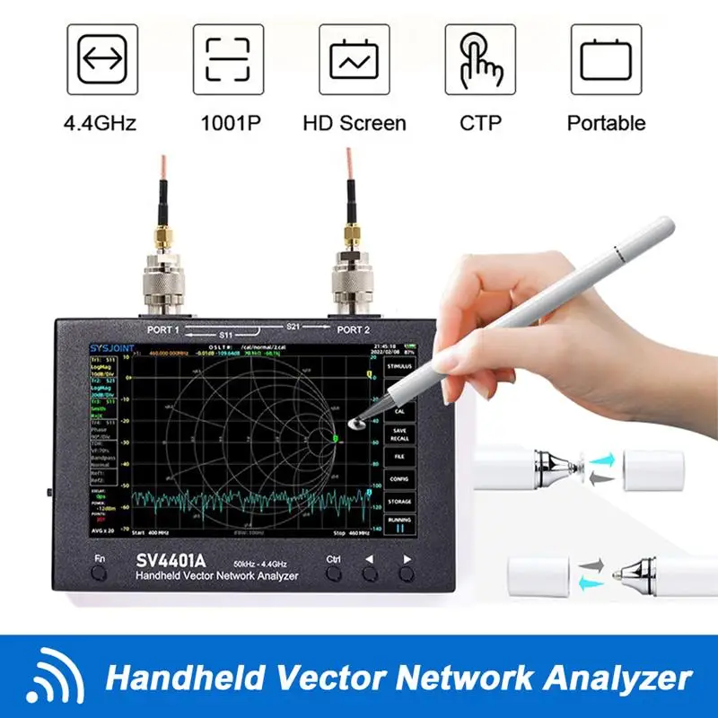 

Векторный анализатор сети SV4401A, 50 кГц-4,4 ГГц, 7 дюймов, 100 дБ, динамическая международная версия, 50 кГц ~ 4,4 ГГц, 5 В/1 А