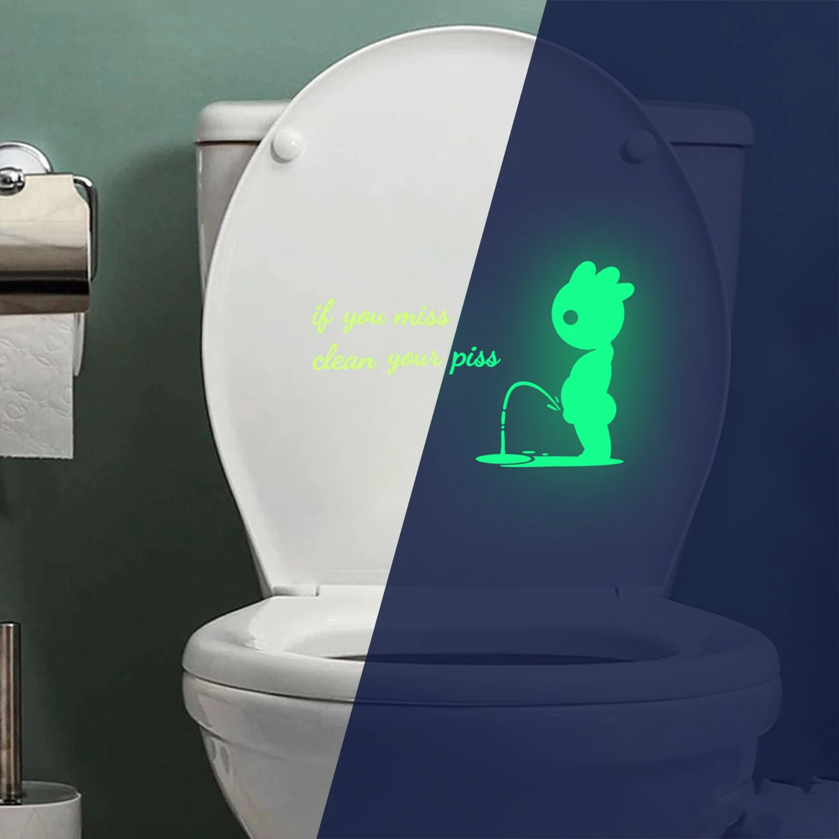 

Luminous Toilet Sticker Funny Toilet Decal Child Urination Toilet Seat Sticker If You Miss Clean Your Piss Toilet Sticker Decals