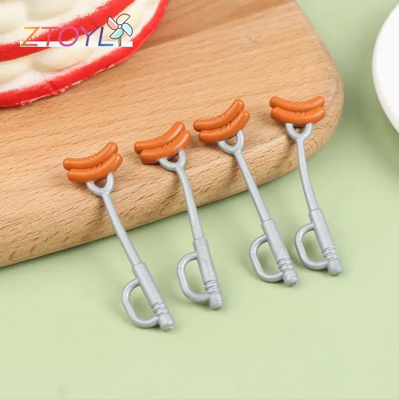 

2pcs Miniature Dollhuse Mini Pretend Play Food Toy Accessories Simulation BBQ For Doll House Kitchen Decor