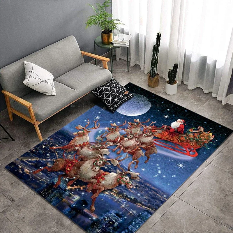 Рождественская елка на ферме Снеговик Санта-Клаус сани мухи кардинал Ретро