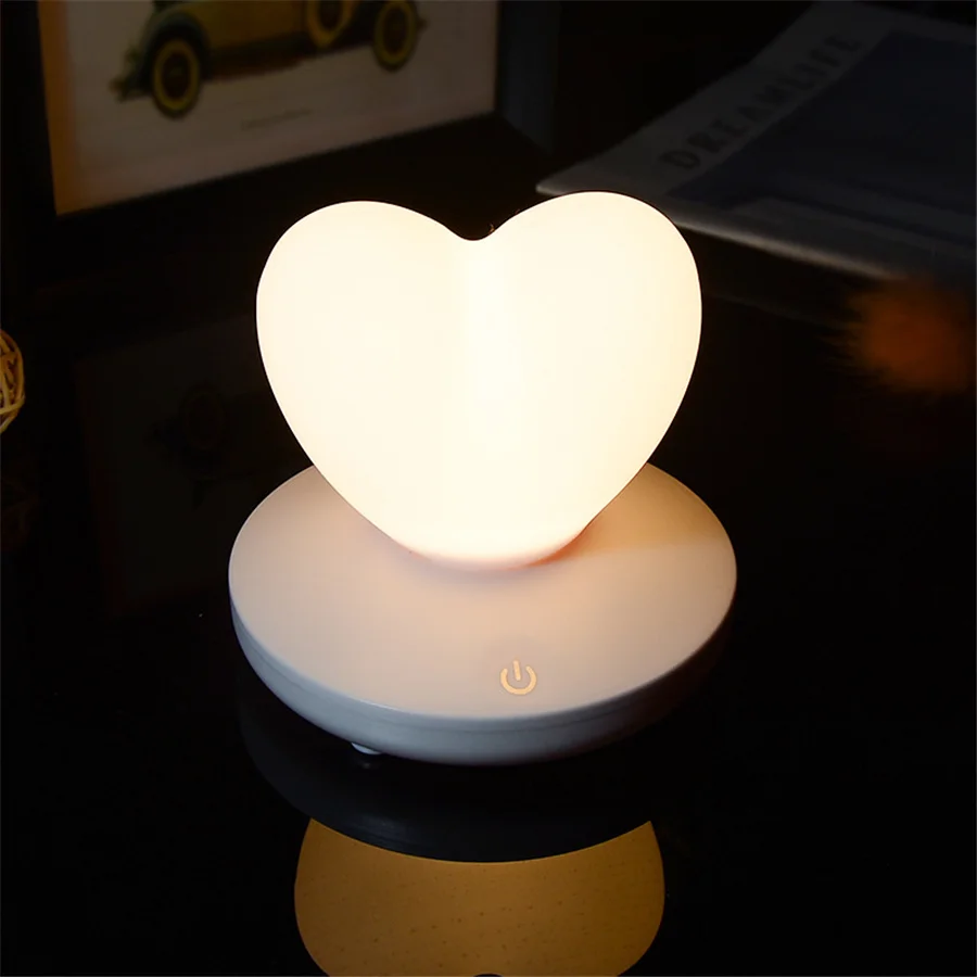 

Silicone Night Light Romantic USB Charging Touch Table Lamp Bedside Night Lamp Cute Light for Girl Gift Room Decoration Lights