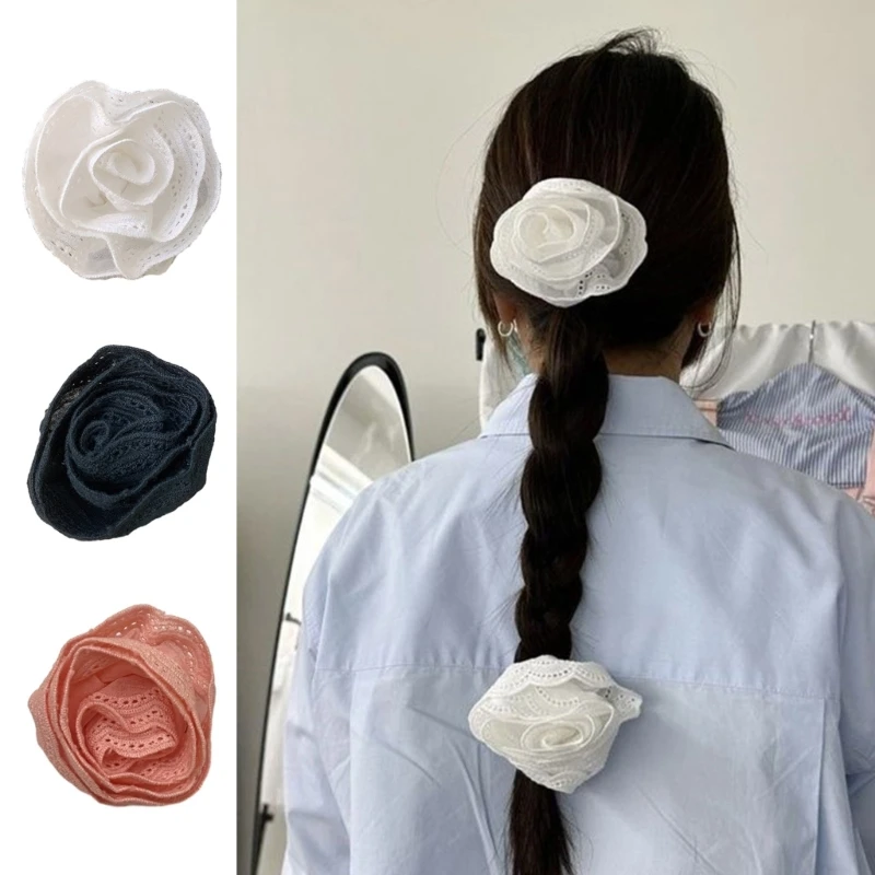 

Cloth Flower Hair Pin Fabric Rose Floral Hair Clip Prom Headpiece Hairpin