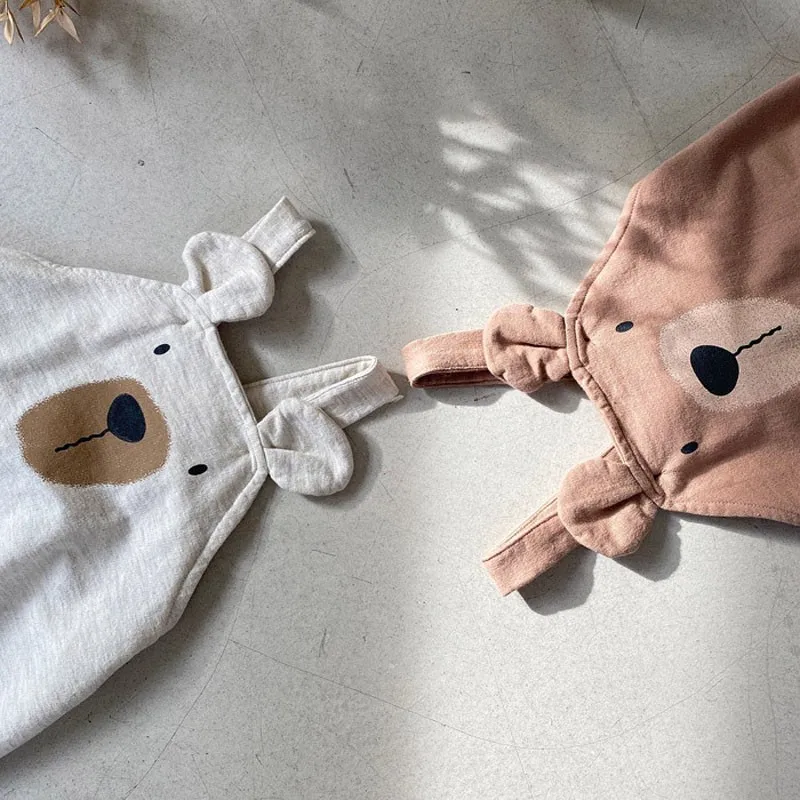 

Newborn Baby Girl Cute Bear Ears Sling Jumpsuit Toddler Boy Fashion Cotton Sleeveless Bodysuit One Piece Infant Outfits