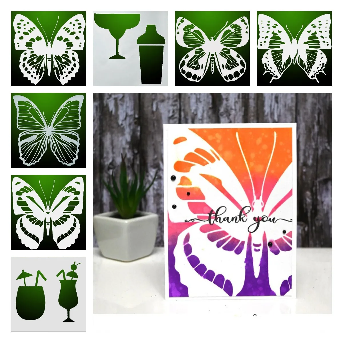 

Clearance Sale Beautiful Butterfly Pattern Stencil for DIY Scrapbooking Crafts Dies Cut Maker Photo Album Template Card