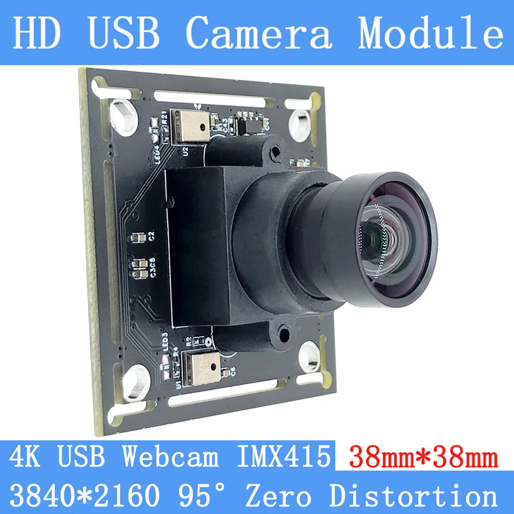 Фото 4K CCTV веб-камера 3840x2160 95 °   Модуль USB-камеры IMX415 UVC 30FPS с нулевым уровнем искажений и микрофоном для систем безопасности и видеонаблюдения №1