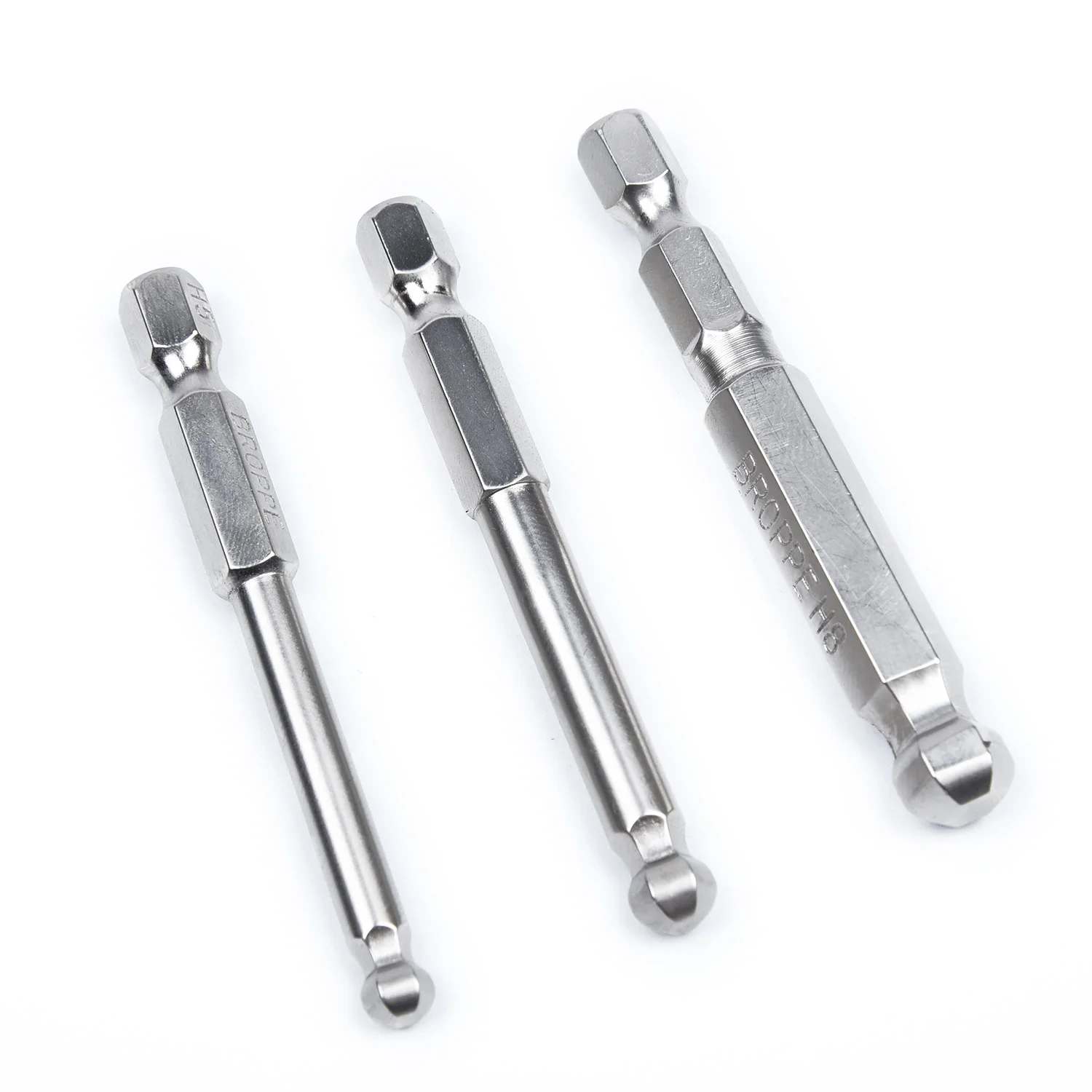 

Silver 7pcs Magnetic Ball Head High Precision Screwdriver Bit 1/4inch Hex Shank 65mm 2/2.5/3/4/5/6mm Set Durable